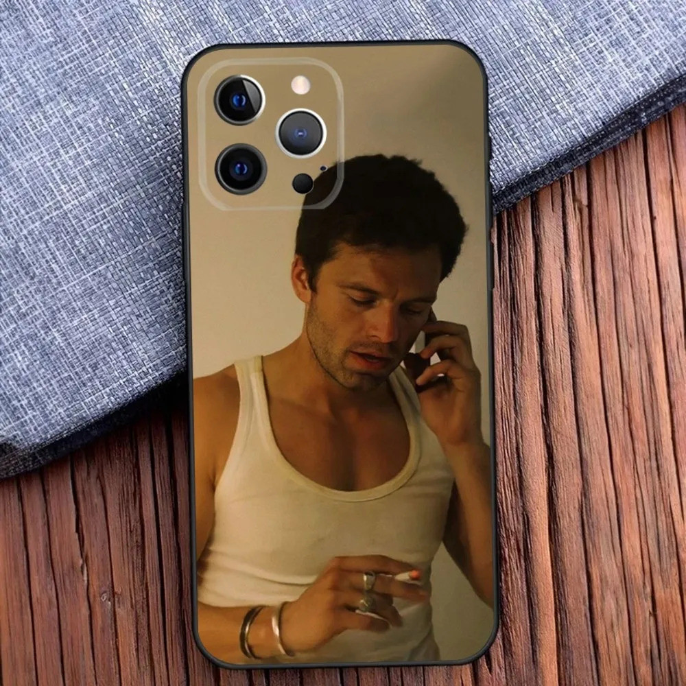 Ốp Điện Thoại TP-1 Sebastian Stan Cho iPhone 16, 17,14,13,12,11, Pro, X, XS, Max, XR, Plus, Mini Mềm Màu Đen
