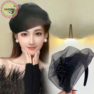Safenh Thanh Lịch Nửa Nón Pháp Retro Tóc Vòng Bữa Tối Tiệc Băng Đô Quấn Tóc Cho Nữ Cô Gái Tính Khí Mũ Phụ Kiện Tóc VN