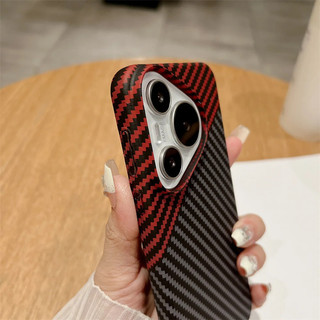 [Jlk] Vỏ giáp PC họa tiết sợi Carbon sang trọng cho Huawei Pura 70 Pro Plus P70 Vỏ bảo vệ chống sốc siêu cứng