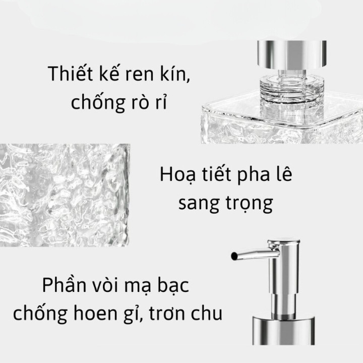 Chai Chiết Dầu Gội Sữa Tắm Nhỏ Gọn Vân Kim Cương Sang Trọng, Chai Chiết Đa Năng Đi Du Lịch Tiện Lợi