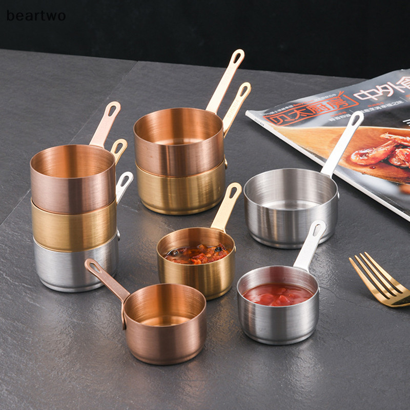 < Beartwo > Cốc đựng nước sốt bằng thép không gỉ 304 có thể xếp chồng lên nhau có chảo đựng nước sốt cho bữa tiệc dã ngoại tại nhà Bát đựng gia vị đẹp