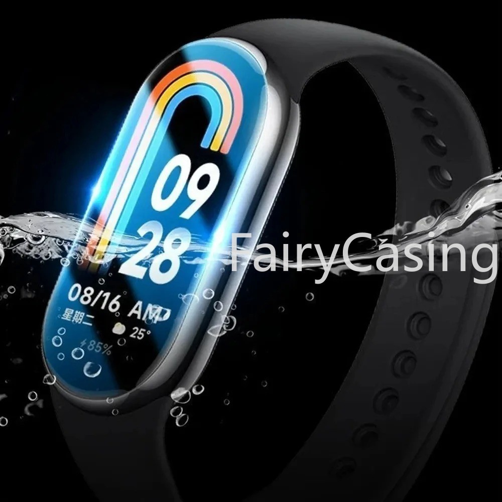 Kính bảo vệ mềm 9D cong cho Xiaomi Mi Band 10/9/8/7/6/4/5, kính cường lực cho đồng hồ thông minh