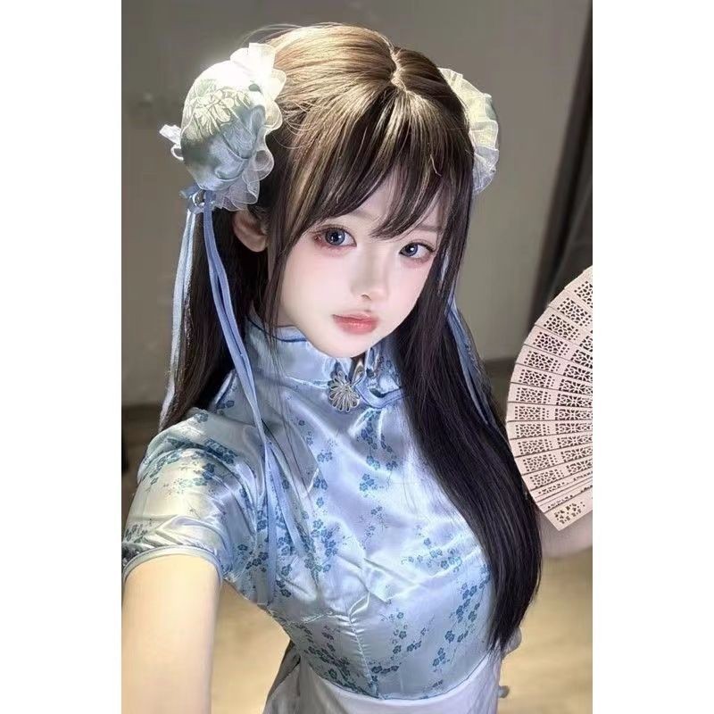 Mùa hè Nhật Bản Gothic Người Giúp Việc Tạp Dề Quần Áo Sườn Xám Mới Phù Hợp Với