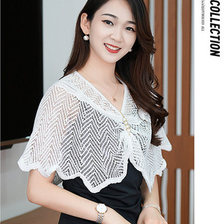 Khăn choàng dệt kim chui đầu kiểu mỏng nữ mùa hè khăn choàng lụa băng chống tà váy hai dây phối bên ngoài mẫu ngắn dễ phối