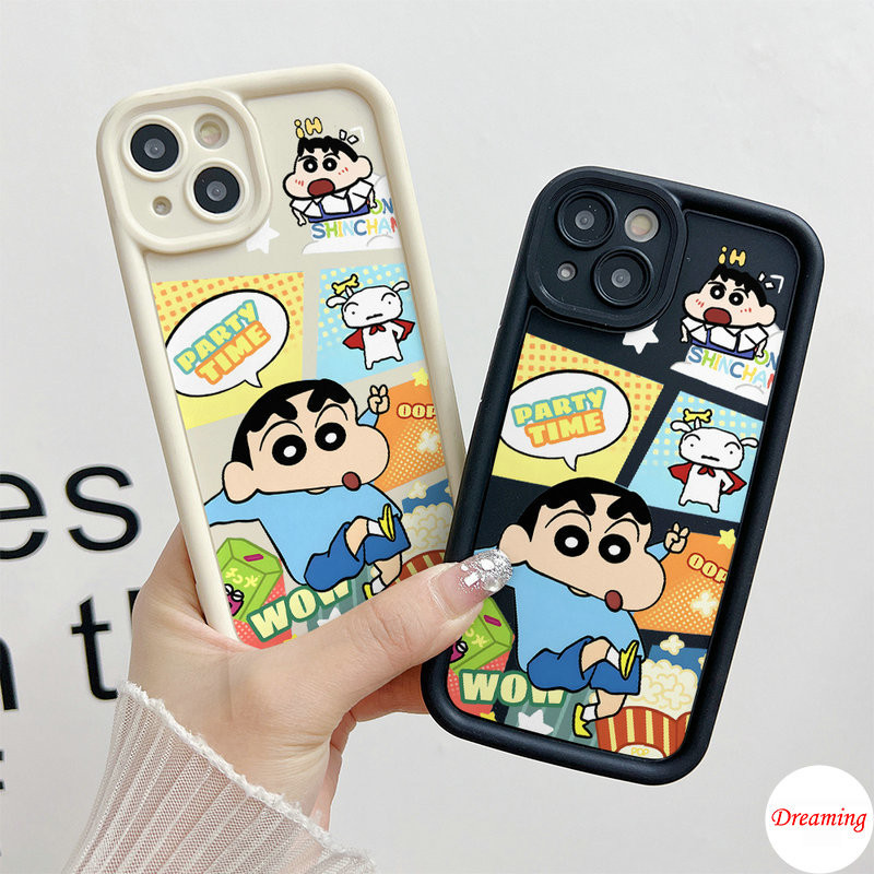 Ốp Lưng Cho Samsung Galaxy S25 S24 S23 S22 S21 S20 Plus Ultra FE M55 M54 M51 A56 A55 A54 A53 A52 A51 A50 A73 A72 A71 Chống Rơi Thiên Thần Thiết Kế Mắt Motif Dễ Thương Shinchan Đảng Thời Gian