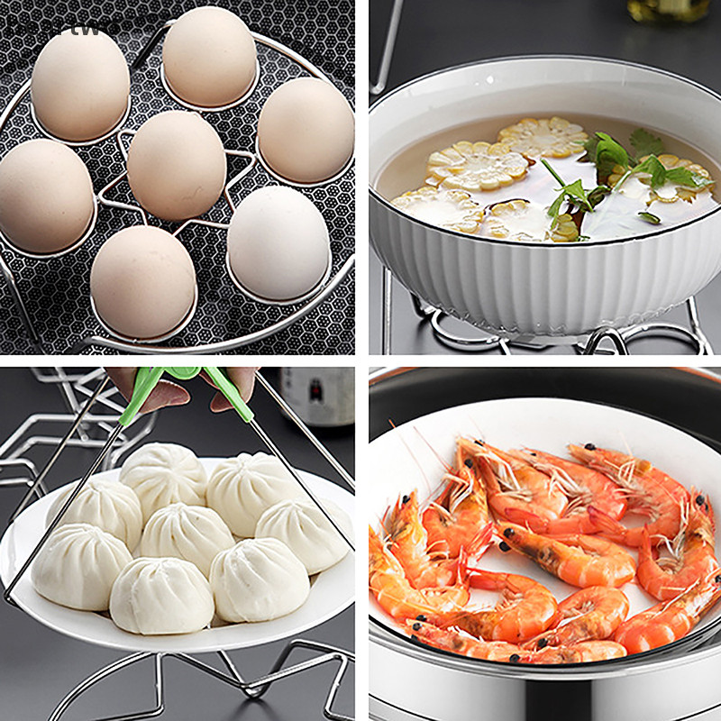 al Giá trứng bằng thép không gỉ, giá hấp bánh bao, phụ kiện nấu ăn đẹp