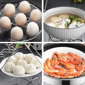 al Giá trứng bằng thép không gỉ, giá hấp bánh bao, phụ kiện nấu ăn đẹp