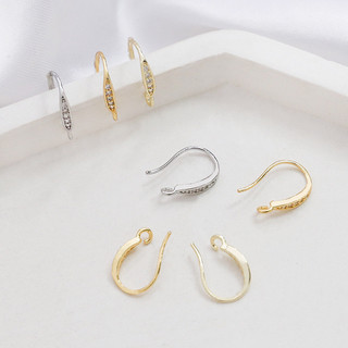 Đồng mạ vàng bảo quản màu nạm Zirconium đơn giản móc tai DIY trang sức thủ công Bông Tai Bông tai phụ kiện chất liệu