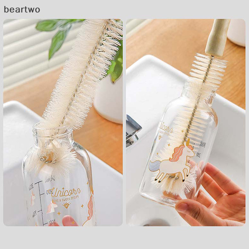 < Beartwo > Dụng cụ vệ sinh nhà bếp Chai uống nước Máy chà sàn thủy tinh Bàn chải làm sạch chai Bàn chải làm sạch có tay cầm dài Đẹp