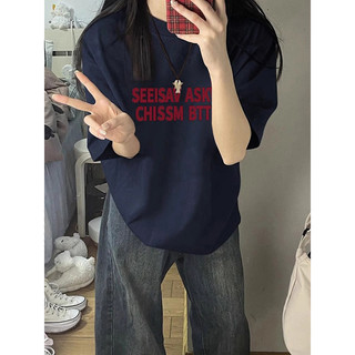 Hiixiivi Mới Áo Thun Nữ Cotton Tay Ngắn In Họa Tiết, Cổ Tròn Oversize Baggy, Phong Cách Unisex, OOTD Độc Đáo