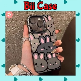 ốp điện thoại iphone IMD thỏ đen cứng nhám siêu chống sốc cho 6/6plus/7/8/plus/x/xs/xr/11/12/13/14/15/pro/max/
