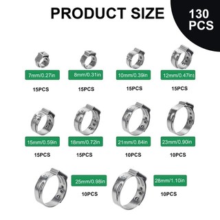 Cutep 130 Chiếc Đơn Tai Kẹp Bộ Chuyên Nghiệp Ngăn Ngừa Rò Rỉ Phụ Kiện Khớp Thép Không Gỉ