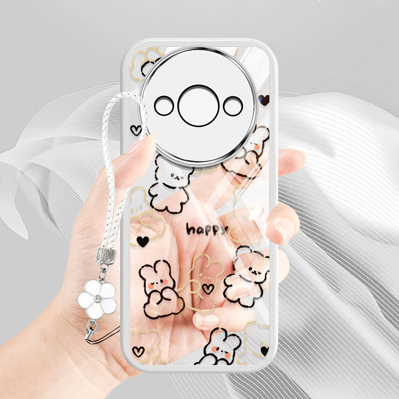 Ốp điện thoại kiểu YBD INS cho Redmi A3 Xiaomi POCO C61 4G Vỏ mềm trong suốt họa tiết gấu bông dễ thương