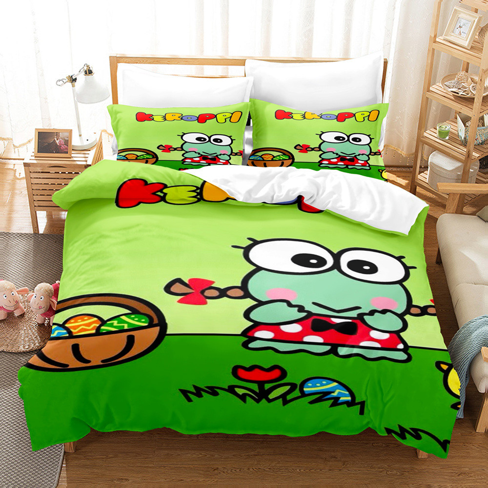 ST2 Kero Kero Keroppi 3IN1 Phù Hợp Với Khăn Trải Giường Chăn Gối Chất Lượng Cao Cấp Bộ Chăn Ga Gối Phòng Ngủ Gia Đình Có Thể Giặt TS2