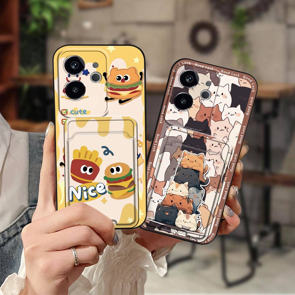 Card sleeve Anti-knock Phone Case For Realme GT6 China Back Cover Fashion Design Full wrap Cover Shockproof Waterproof Cute