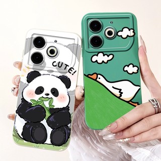 Vỏ bảo vệ ống kính Tecno Pova 6 Neo Pova6 Neo 2024 Vỏ điện thoại silicon mềm hình gấu trúc dễ thương