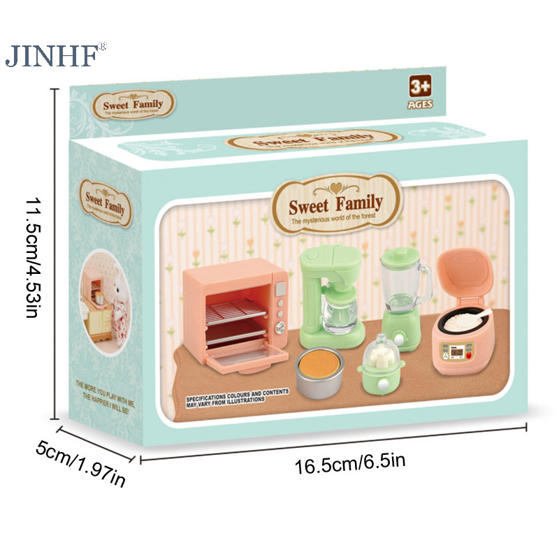 JINHF 1 Bộ 1: 12 Nhà Búp Bê Bếp Cơm Thu Nhỏ Lò Vi Sóng Máy Trái Cây Trứng Hấp Đồ Dùng Nhà Bếp Mô Hình Trang Trí Nhà Búp Bê Phụ Kiện HOT