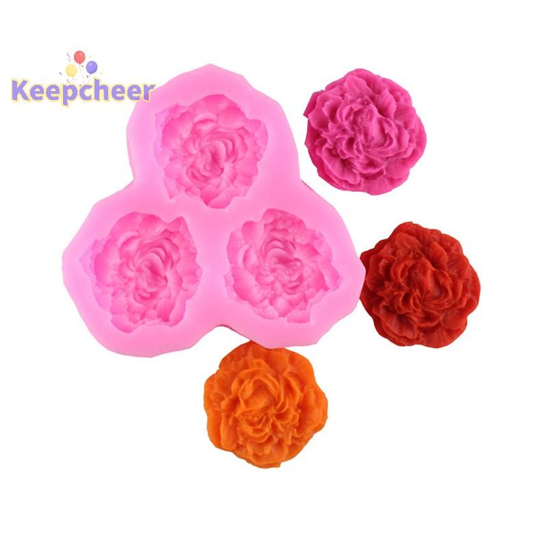 [Keepcheer] Khuôn Silicon Hoa Mẫu Đơn Cưới Cupcake Topper Fondant Bánh Decorag Dụng Cụ [Mới]