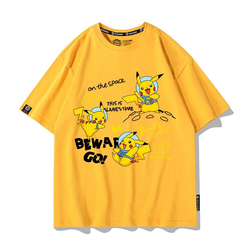 Áo thun hoạt hình Pokémon bé trai với Pikachu Charmander Psyduck Graphic Summer Tee