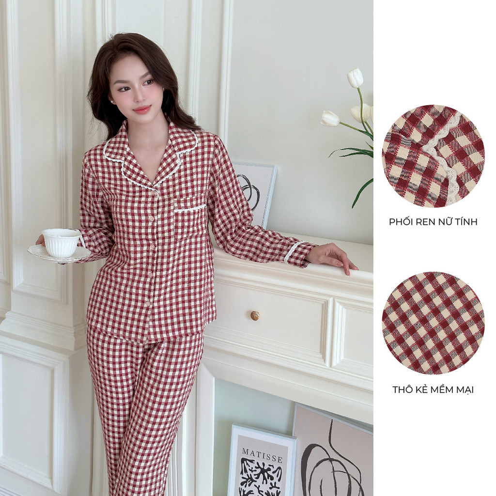 Ảnh BỘ MẶC NHÀ ZAM - DTK - BỘ DÀI TAY KẺ THÔ COTTON 4