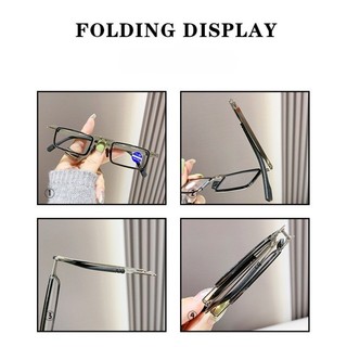 Kính đọc sách gấp Di động Tiến bộ Biofocal Kính mắt nam cha mẹ Chống tia xanh Kính mắt lão thị có vỏ