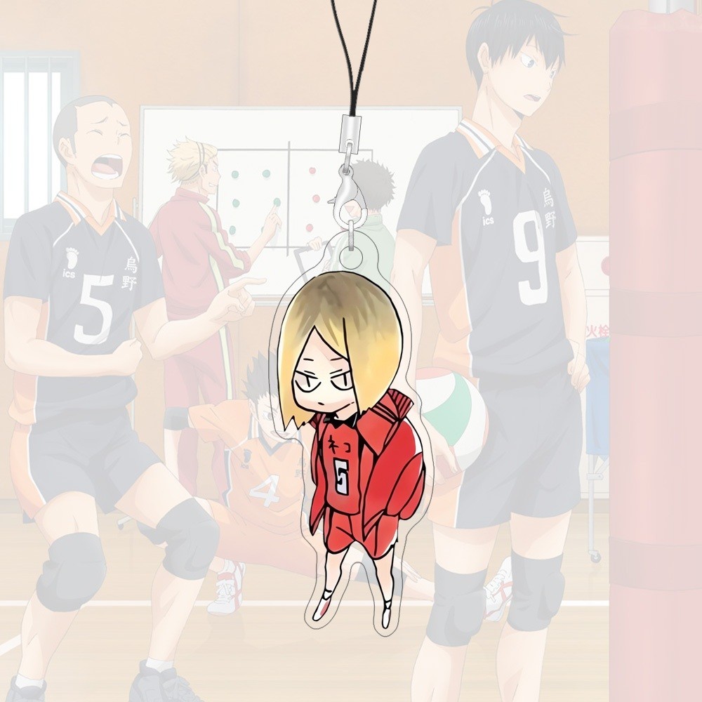 Dây buộc Acrylic 55mm Haikyuu Kenma Dây đeo điện thoại Anime Phụ kiện điện thoại