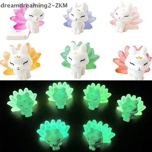 1PC Nhựa Dạ Quang Dễ Thương Chín Đuôi Cáo Trang Trí Phát Sáng Trong Bóng Tối Nhân Vật Thu Nhỏ Fox Micro Phong Cảnh Trang Trí Nhà Búp Bê [zkm]