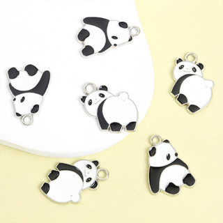 10 Chiếc Ngồi & Nhìn Lại Tạo Kiểu Dễ Thương Gấu Trúc Men Nhỏ Giọt Dầu Quyến Rũ Vòng Cổ Vòng Tay Bông Tai Móc Chìa Khóa Mặt Dây Gấu Hoạt Hình DIY - Quà Tặng Phong Cách Trung Hoa Cho Bạn Bè Và Gia Đình