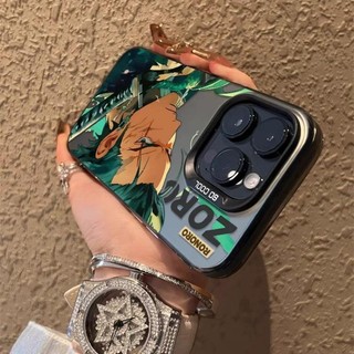 Ốp Điện Thoại Anime One Piece Zoro Cho OPPO Reno 12 Pro 5G 11F 12F A3X A78 A5 A9 2020 Realme 12 13 Pro Plus C63 7i Ốp Lưng Laser Cao Cấp IMD Matte Armor Chống Sốc Acrylic Cứng