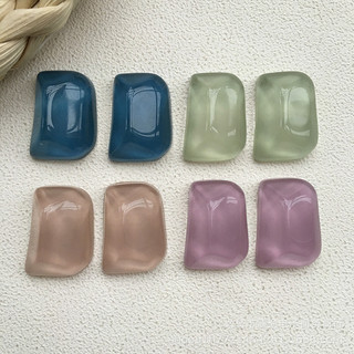 Hình Học Không Đều Hình Chữ Nhật Nước Ripple Nhựa Nửa Viên Miếng Dán diy Handmade Bông Tai Trang Sức Bán Buôn