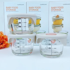 Hộp Trữ Đồ Ăn Dặm Cho Bé và Có Vạch Chia, Hộp Trữ Đông Đồ Ăn Dặm Cho Bé Chất Liệu Thủy Tinh An Toàn FE123