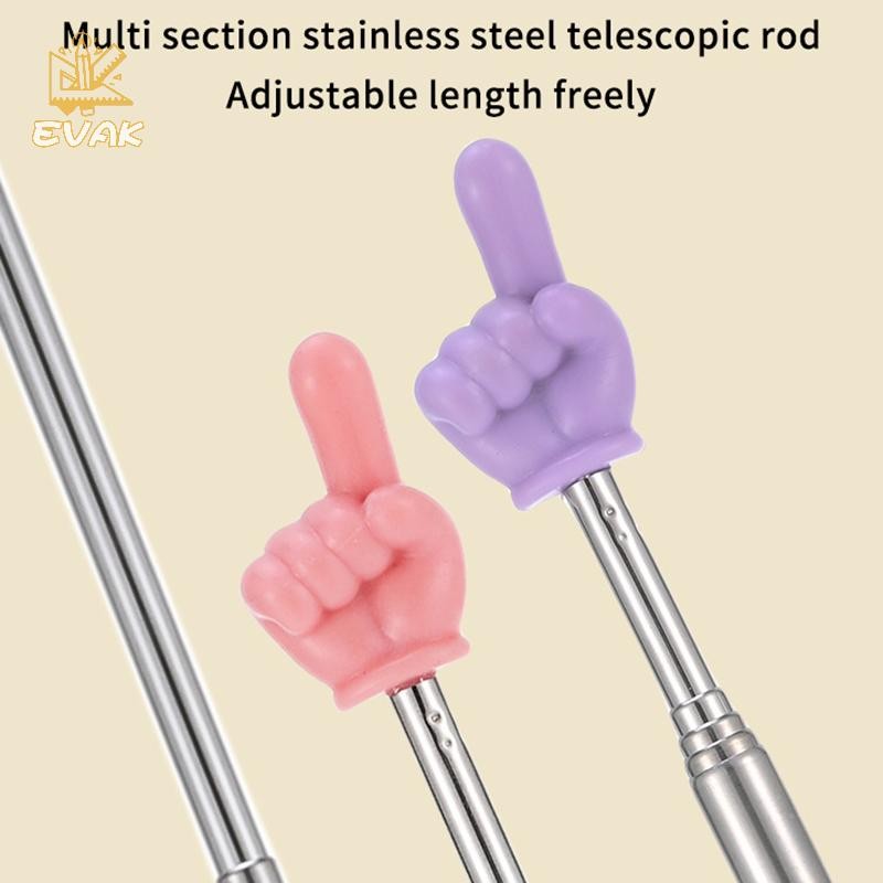 Alittlesetrtu Thép Con trỏ Giảng Dạy Kính Thiên Văn Thanh Thiết Kế Ngón Tay Thanh Giảng Dạy Ngón Tay Gậy Đọc Sách Dụng Cụ Trường Học Vật Dụng Văn Phòng VN