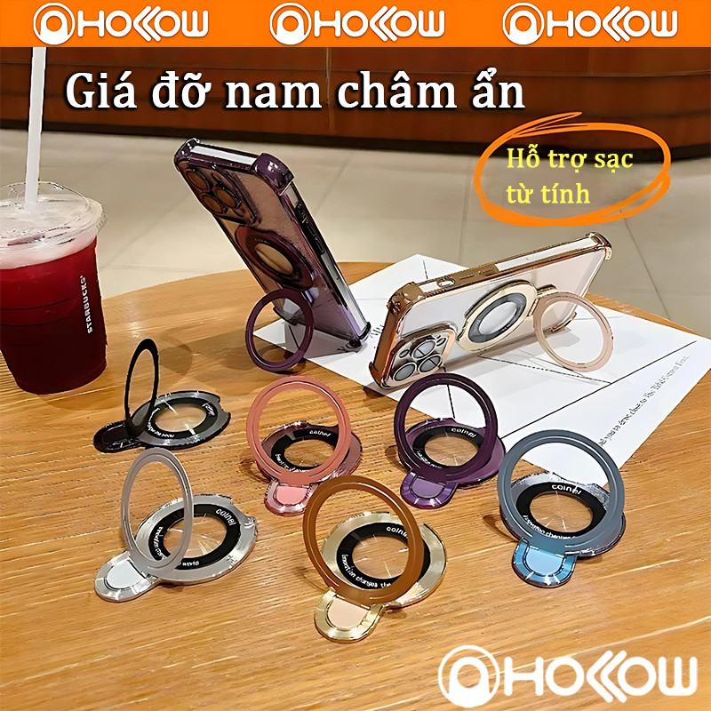 Giá đỡ điện thoại dán lưng hít từ tính cao cấp bám chắc sang trọng cho iPhone Samsung Xiaomi OPPO