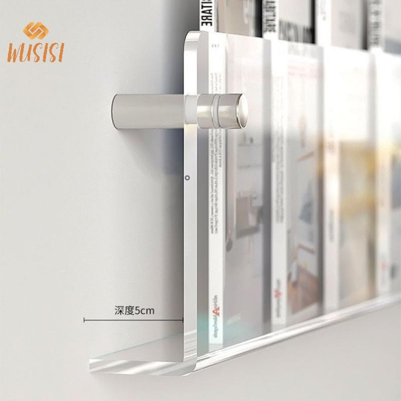 [WUSISI] Giá lưu trữ tạp chí trang trí tường Acrylic trong suốt Sách ảnh trẻ em Báo hồ sơ Kệ treo tường MỚI