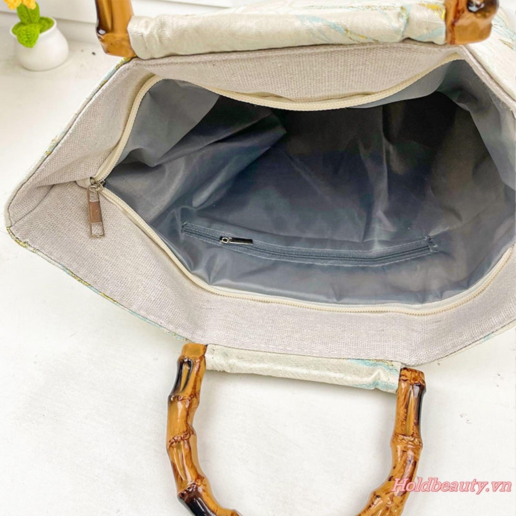Phụ Nữ Dung Tích Lớn Tote Hợp Thời Trang Retro Thêu Hoa Túi Đeo Vai Túi Xách Đi Biển Du Lịch Hàng Ngày Mua Sắm