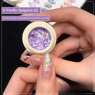 ANNIES Gel móng dạ quang Firefly Sequin Series, kim sa lấp lánh, đa sắc, trị liệu móng nghệ thuật cho tiệm