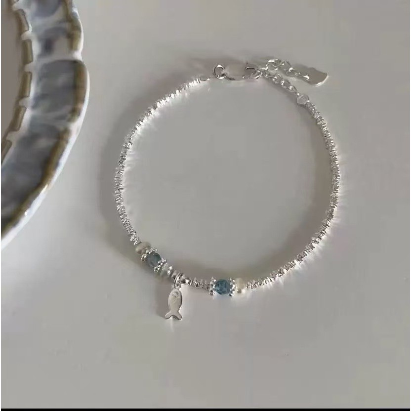 Vòng tay ngọc trai tự nhiên màu xanh topaz, thiết kế cao cấp và sang trọng