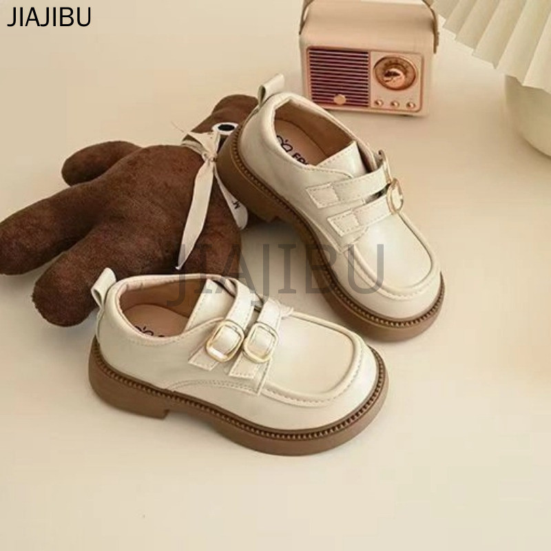 Giày Da Đế Mềm Màu Nâu Cổ Điển Dành Cho Bé Gái Giày Thời Trang Trẻ Em Giày Đi Học Màu Đen Korean Fashion Beige Non-slip Platform Mary Jane Shoes Giày Búp Bê Cosplay Mũi Tròn Phong Cách Anh Giày Em Bé Gót Dày Lolita Nhật Bản