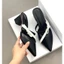 Giày Sục Nữ Gắn Dây Nơ Cao Gót 7 cm Kiểu Dáng Tiểu Thư Xinh Xắn CG-0731 MÀU ĐEN TRẮNG KEM