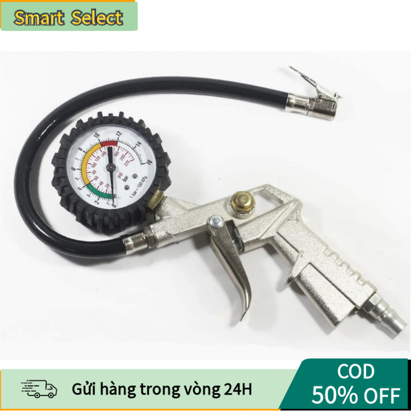 【COD】Đầu Vòi Bơm Ô Tô Xe Máy Kiêm Đồng Hồ Đo Áp Suất Lốp Chính Xác, Tiện Dụng Cho Gara & Gia Đình