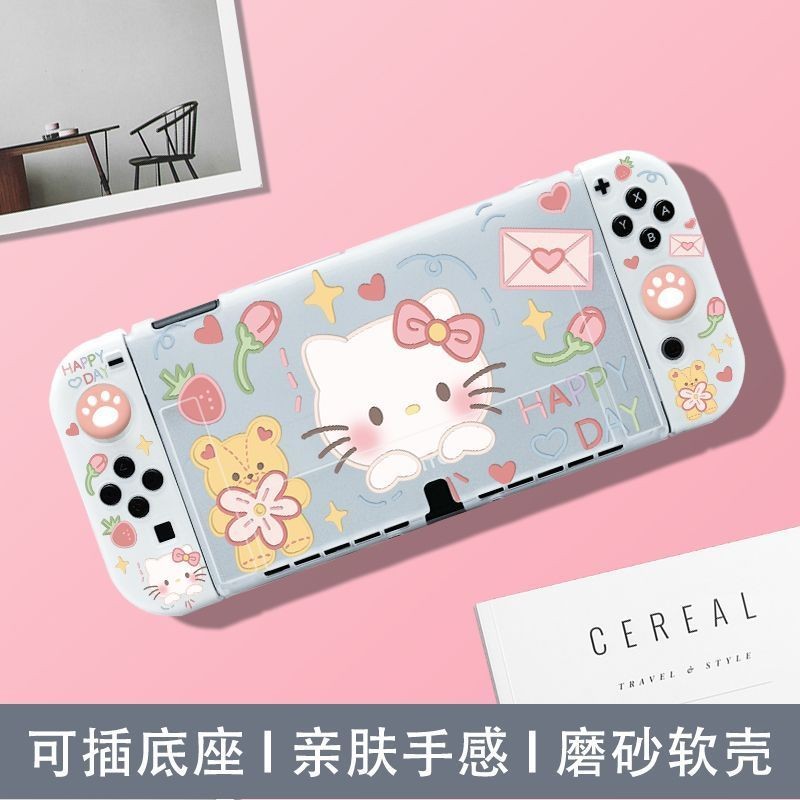 Dễ Thương Hello Kitty Siêu Mỏng Mỏng Full Cover Mềm TPU Silicon Chống Sốc Bảo Vệ Cho NS Nintendo Switch / Switch 2 / Switch Oled