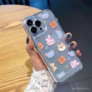 Ốp điện thoại trong suốt hình động vật hoạt hình dễ thương 3 in1 cho Samsung A03 A02S A03S A04 A05 A05S A06 A12 A13-4G A14-4G 5G A15 Vỏ điện thoại Vỏ chống sốc