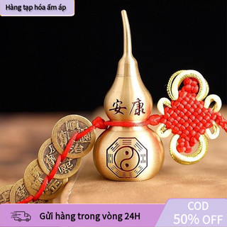 [COD]Dây Xu Hồ Lô Bằng Đồng Phong Thủy Gắn Dây Tiền Ngũ Đế Treo Đối Cửa Hồ Lô Bát Quái Bằng Đồng
