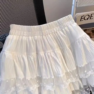 Mùa Hè Phong Cách Mới Bé Gái Ren Gạc Váy Trắng Bé Gái Bánh Váy Trẻ Em Thời Trang Váy Ngắn