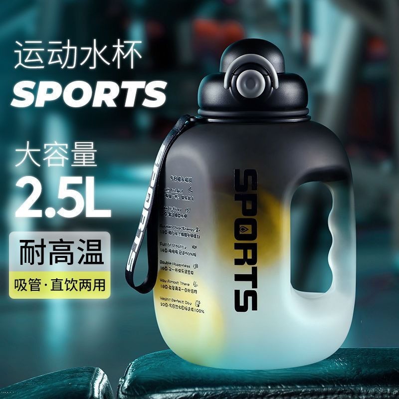 2500ML Mới Dung Tích Lớn Thể Thao Ngoài Trời Bình Nước Rút Tay Di Động Dung Tích Lớn Bình Nước Chịu Nhiệt Độ Cao Tách Trà