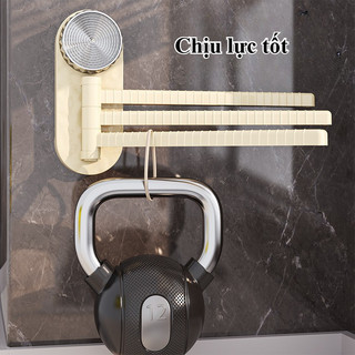Giá treo khăn 3 thanh xoay 180°,  Hút chặt tường, chịu lực tốt, Tối ưu hóa không gian