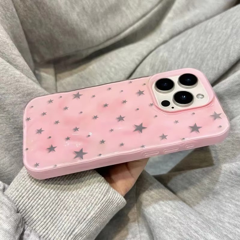 Ốp Điện Thoại Ngôi Sao Xanh Xám Tối Giản Cho iPhone 17 Air 16 15 14 Plus 13 12 11 Pro Max Silicon Chống Sốc Mềm Gấp Họa Tiết