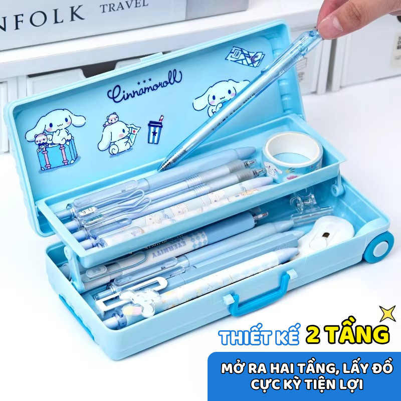 Hộp Bút Vali Ngộ Nghĩnh - Hộp Đựng Bút Chì Xinh Xắn Tiện Lợi, Chia Ngăn Khoa Học, Phù Hợp Cho Bé Đi Học