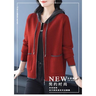 Áo len dệt kim dáng rộng, có mũ trùm đầu, style cardigan - Perfect cho mùa thu