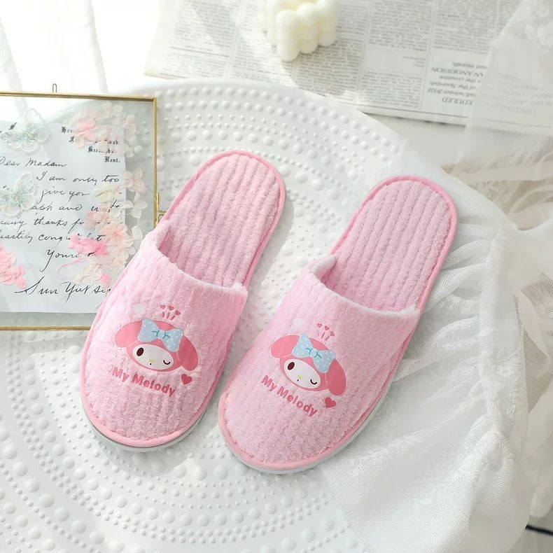 Chất Lượng Cao Dễ Thương Sanrio Kuromi Cinnamoroll Chống Trơn Trượt Nhà Khách sạn Khách sạn Hoạt Hình Dùng Một Lần Dép Trong Nhà
